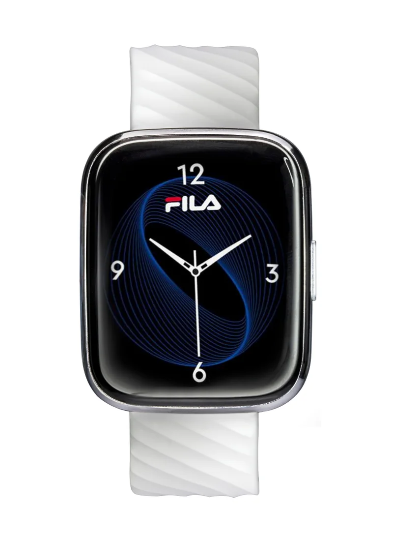 فيلا Fila Unisex Smart Watch With White Silicone(With Extra Black Strap) Strap, SW/40, size 45mm