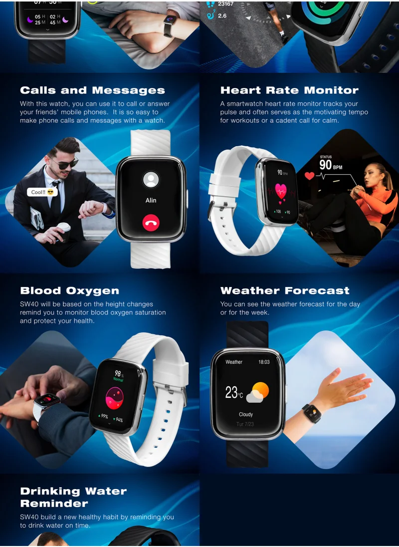 FILA Fila Unisex Smart Watch With White Silicone(With Extra Black Strap) Strap, SW/40, size 45mm