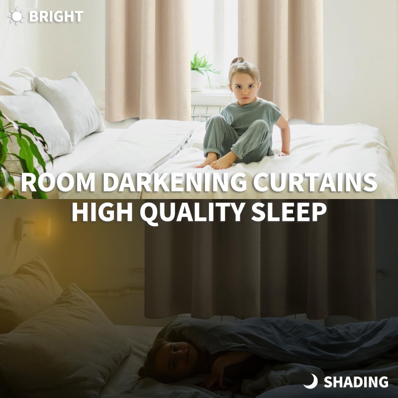 BGment بئسة ستائر انقطاع التيار الكهربائي القصير 40 بوصة - غرفة جيب قضيب الستائر نافذة غامق لغرفة نوم المطبخ الحمام الطابق السفلي الشمبانيا 2 لوحات 42 × 40 بوصة - Image 2