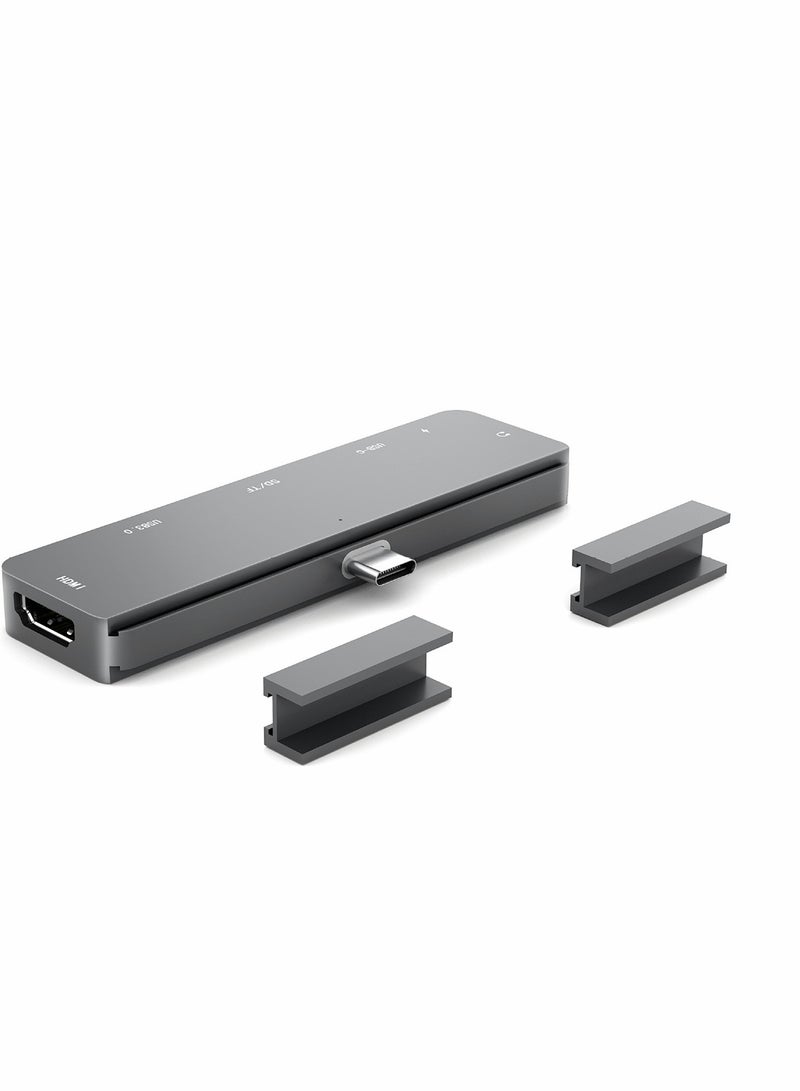 SYOSI USB C Hub Adapter Multiport, for 4K HDMI, USB C PD Fast Charging and SD   Dongle Compatible for iPad Pro 2020 2018,for iPad Air4, for MacBook ProAir, and More 7 in 1 USB C HUB Space Grey - Image 1