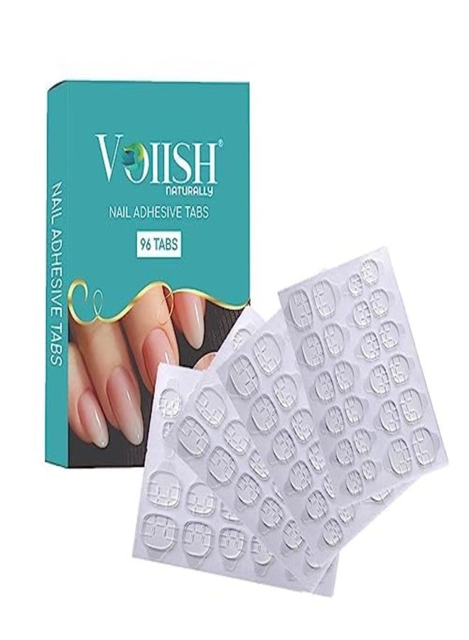 VOIISH شريط لاصق للأظافر مزدوج الجوانب من VOIISH، غراء أظافر صناعي، شريط لاصق جل شفاف ومرن للأظافر الصناعية | 96 قطعة (عبوة واحدة) - Image 1