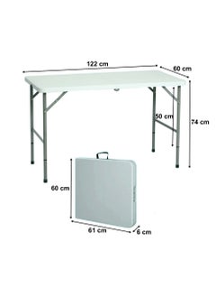 HEXAR Heavy Duty Multipurpose Camping Table Portable Folding Table Picnic Dining table Centerfold Ideal for Crafts Outdoor Events Lightweight and Durable Table with Carry Handle (L122 x W60 x H74 CM)  - Image 3