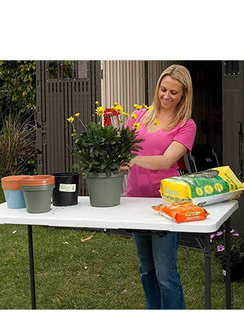 Heavy Duty Multipurpose Camping Table Portable Folding Table Picnic Dining table Centerfold Ideal for Crafts Outdoor Events Lightweight and Durable Table with Carry Handle (L122 x W60 x H74 CM)