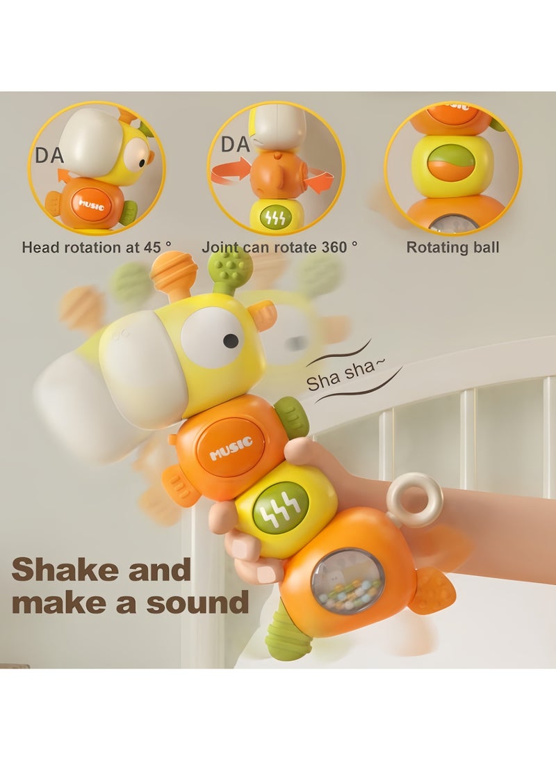 Baby Montessori Sensory Teething Music Lighting Rattle Toys for 3-12-36 Months, Food Grade Baby Teether, Newborn Infant Rattle Toys Children's Day Gift, Learning Educational Musical Kid's Day Gift Toys for Boys Girls  - Image 3
