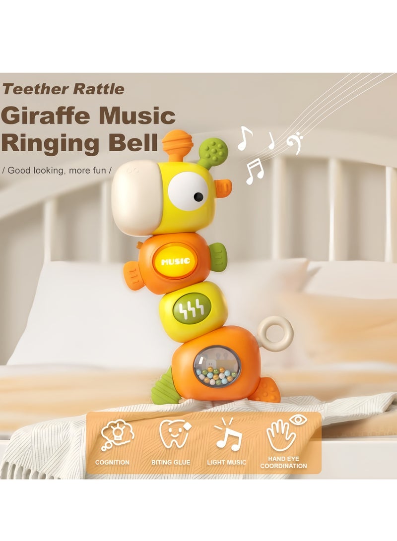 Baby Montessori Sensory Teething Music Lighting Rattle Toys for 3-12-36 Months, Food Grade Baby Teether, Newborn Infant Rattle Toys Children's Day Gift, Learning Educational Musical Kid's Day Gift Toys for Boys Girls  - Image 4