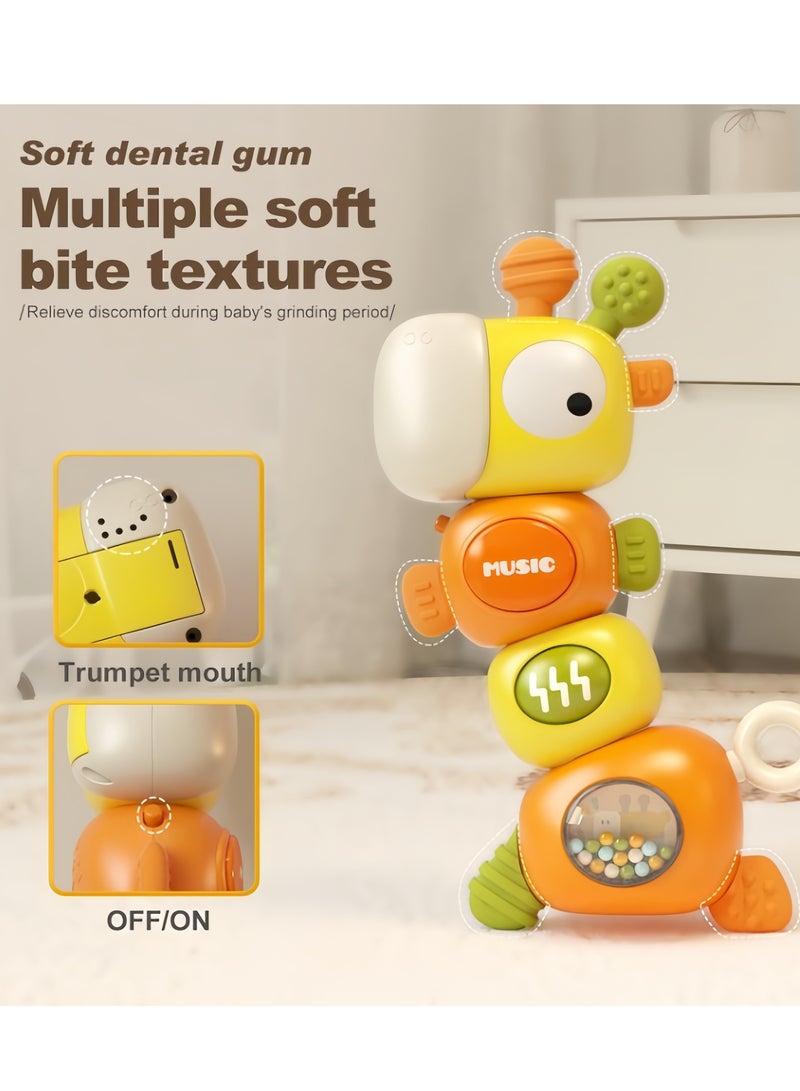 Baby Montessori Sensory Teething Music Lighting Rattle Toys for 3-12-36 Months, Food Grade Baby Teether, Newborn Infant Rattle Toys Children's Day Gift, Learning Educational Musical Kid's Day Gift Toys for Boys Girls  - Image 5