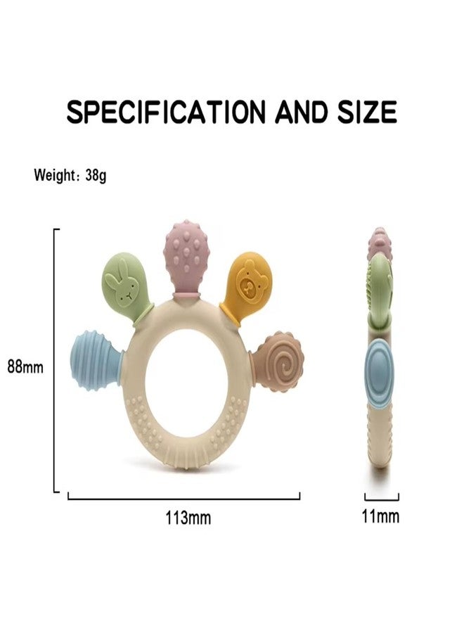 FIMALIA Silicone Baby Teethers BPA-Free Food Grade Silicone Teething Rings with Multiple Textures Easy to Grip Sensory Toys for Newborns and Toddlers Soothing Relief for Sore Gums - Image 2