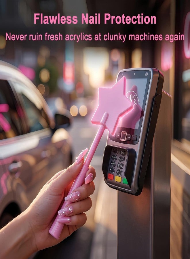 Unijoy Fairy Pay Credit Card Wand - 14.2" Secure Magic Tap to Pay Wand Debit Card Holder - Contactless Payment Gift for Women with Long Nails at Fast Food Drive Thru & Coffee Shops - Image 4