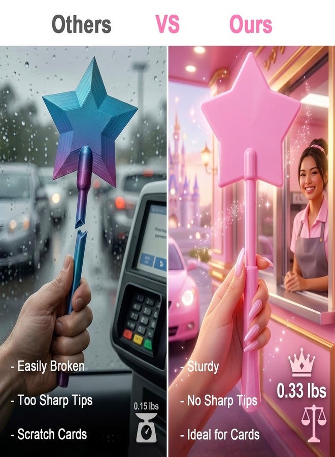 Unijoy Fairy Pay Credit Card Wand - 14.2" Secure Magic Tap to Pay Wand Debit Card Holder - Contactless Payment Gift for Women with Long Nails at Fast Food Drive Thru & Coffee Shops - Image 2