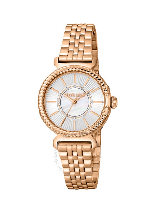roberto cavalli ساعة يد نسائية أنالوج من الفولاذ المقاوم للصدأ RC5L061M0075 SET - 25 مم  - Image 2