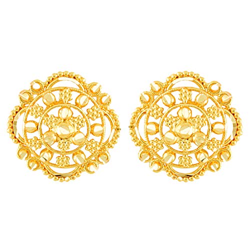 MEENAZ Earrings For Women girls Combo Set Pack Traditional Temple 1 One Gram Gold 18k Copper Brass Ruby Meenakari South Indian Screw Back Studs Tops Stud Fashion Stylish Hoop Bali Ear rings combo-M66 - Image 5