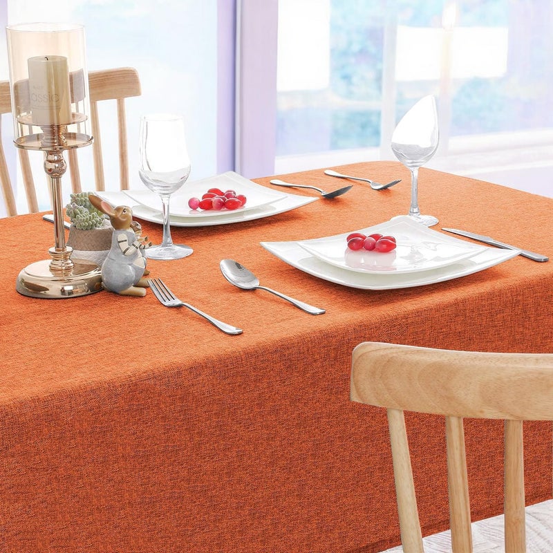 CASANEST Washable Jute Table 46 Seater Cover Pack of 1 Heat Resistant Table Cover for Kitchen TableDining Table Wedding Party 54 x 78 Inches Natural Linen 8 jute002 - Image 2