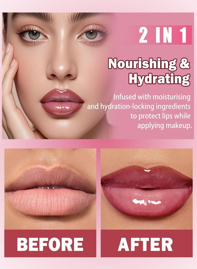 DuaTana Matte Nude Lip Liner Lipstick&Cherry Hydrating Glow Lip Oil Lip Combo Set,Moisturizing Plumping Lips Gloss&Smooth Lipliner Liquid Lipstick Long-Lasting,2 in 1 Women Tinted Liptint Stain Balm Makeup-12 - Image 4