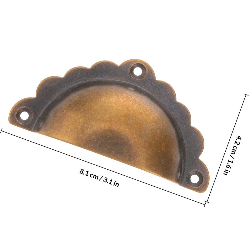 Antique Brass Drawer Pulls Semi Circle Cabinet Handles For Kitchen Furniture - Image 3