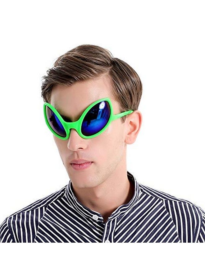 Ocean Line Funny Alien Costume Mask Novelty Glasses Halloween Party Photobooth Props Favors Accessories Party Supplies Decoration Gift (Green)  - Image 2