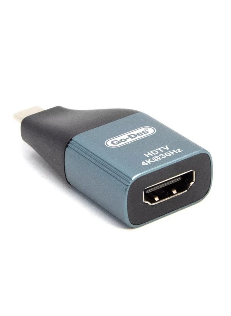 GO-DES "Versatile Go-Des GD-CT062 USB-C to HDMI Adapter: Enhance Your Viewing Experience" - Image 2