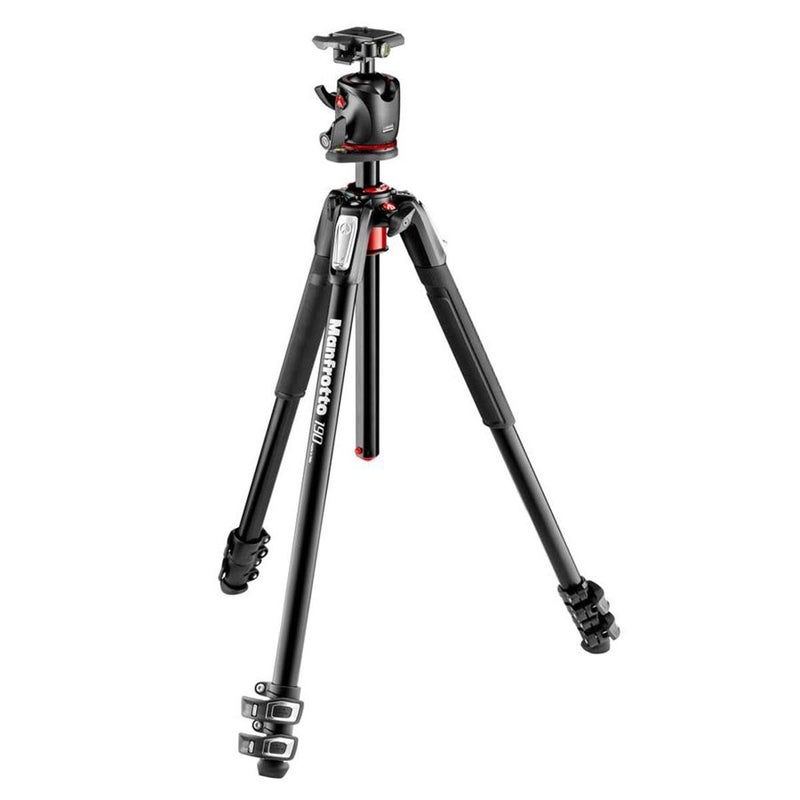 Manfrotto 190XPRO Aluminum 3-Section Tripod Kit with Ball Head (MK190XPRO3-BHQ2) - Image 5