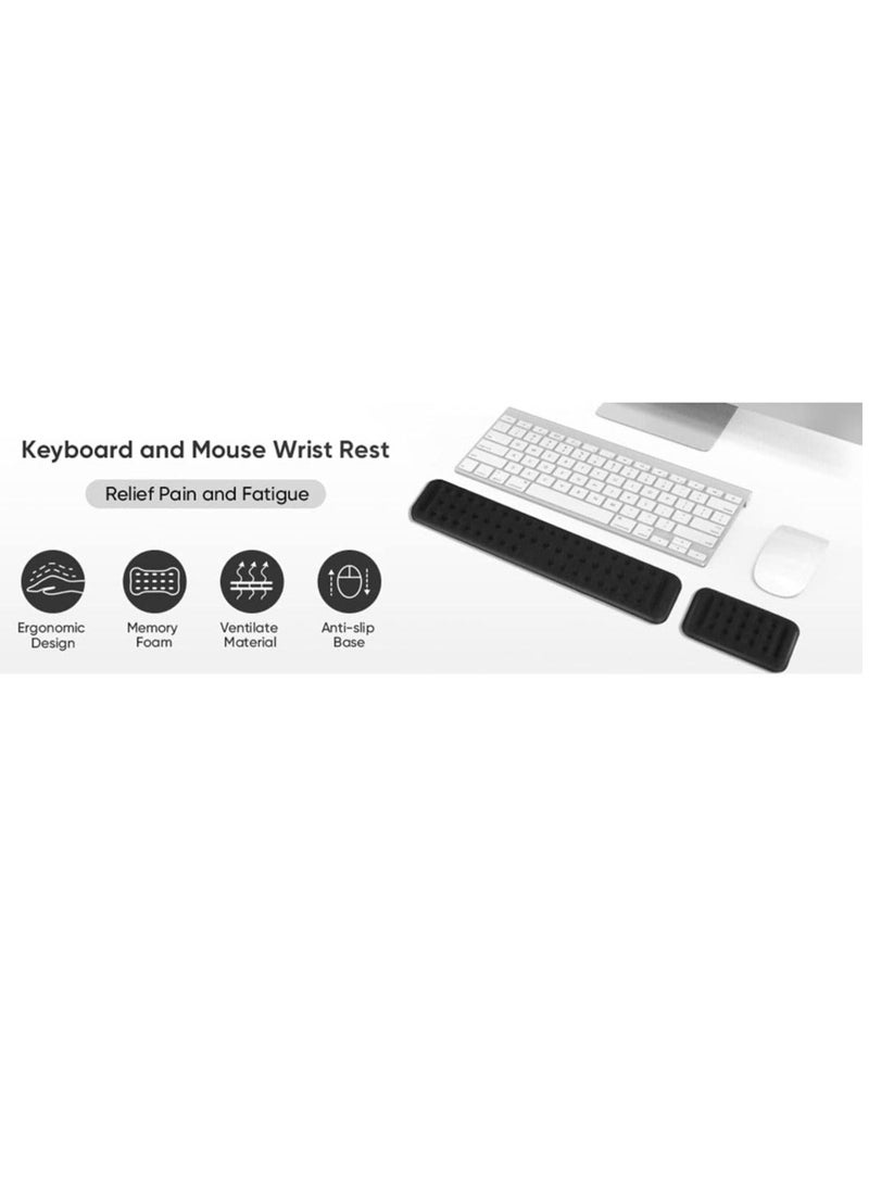 DUNISO Memory Foam Keyboard And Mouse Wrist Rest Pad, Ergonomic Keyboard Wrist Rest, Wrist Support Pad, Keyboard Support, Pain Relief Easy Typing For Desktop Computer,  Office And Laptop - Image 5