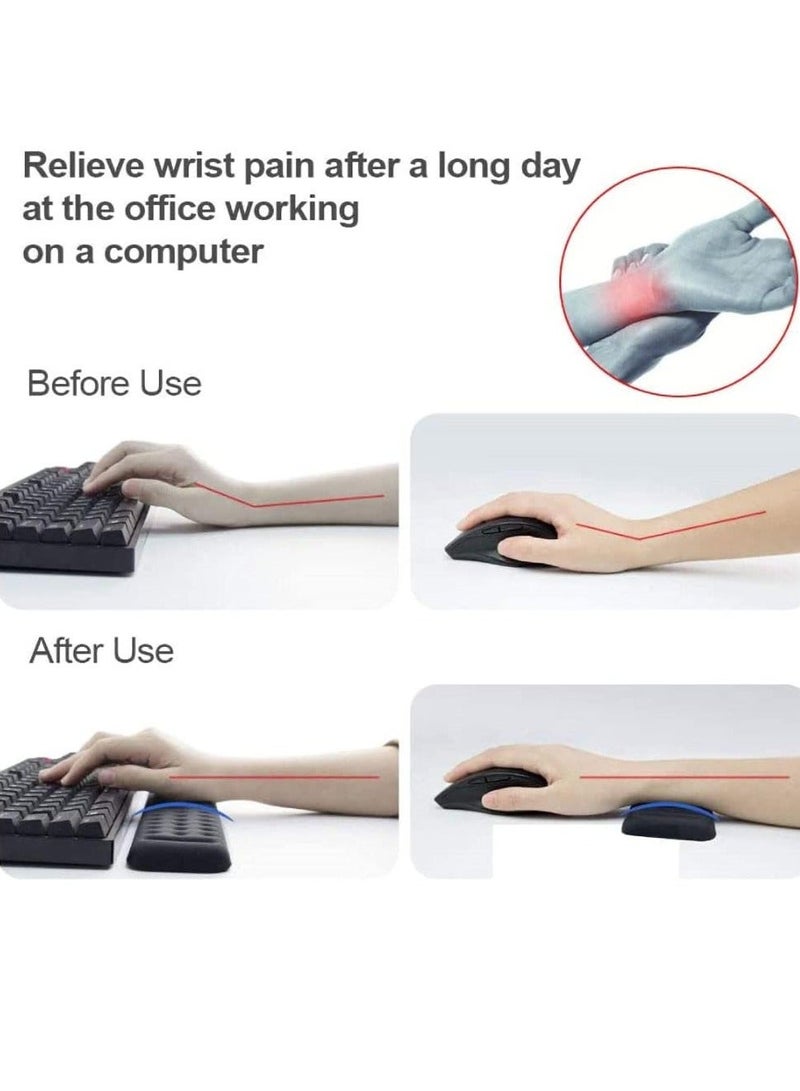 DUNISO Memory Foam Keyboard And Mouse Wrist Rest Pad, Ergonomic Keyboard Wrist Rest, Wrist Support Pad, Keyboard Support, Pain Relief Easy Typing For Desktop Computer,  Office And Laptop - Image 4