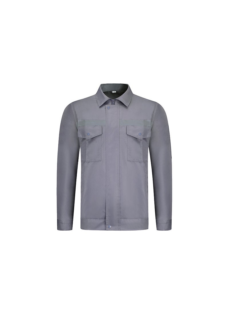 Generic Autumn/winter Long Sleeve Workwear Overalls Reflective Anti-wear Factory Work Clothes Working Uniforms Direct From Manufacturer Grey (single top) 