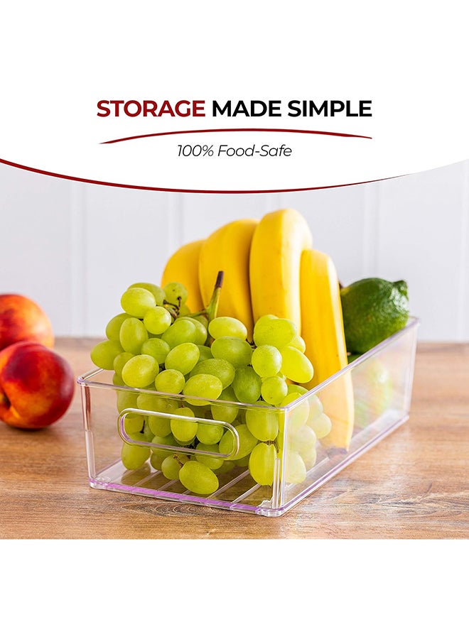 Fridge Organisers Bins [Set Of 4] Fridge Storage Containers Clear Fridge Storage Containers With Handles Kitchen Pantry Organizers And Storage Refrigerator Organizer Pantry Storage - Image 4