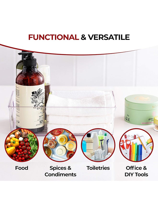 Fridge Organisers Bins [Set Of 4] Fridge Storage Containers Clear Fridge Storage Containers With Handles Kitchen Pantry Organizers And Storage Refrigerator Organizer Pantry Storage - Image 3