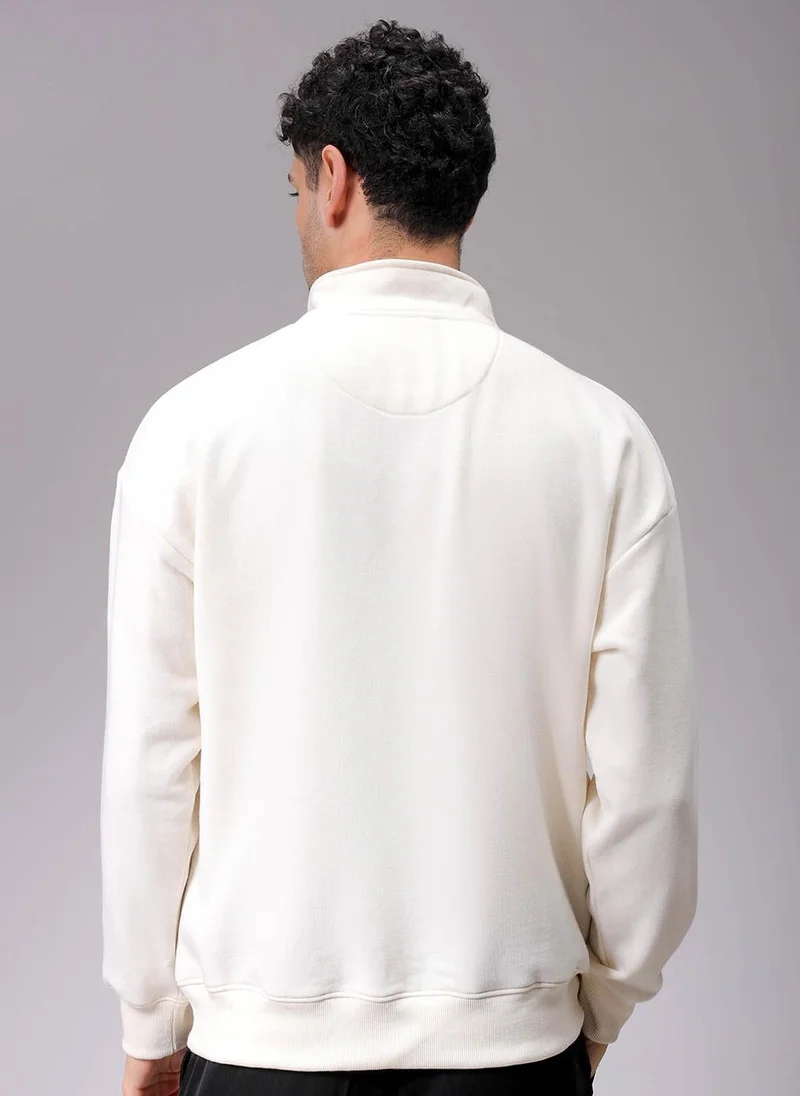 ذا انديان كراج كو Men Relaxed Fit Solid High neck Overhead High Neck Sweatshirt
