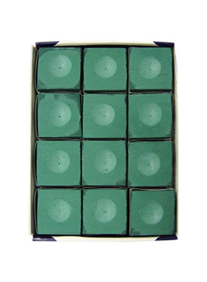 Silver Cup Billiard/Pool Cue Chalk Box, Green, 12 Cubes - Image 3