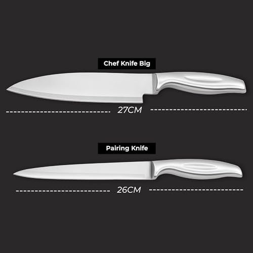 SOLARA Premium Stainless Steel 2 Pcs Kitchen Knife Set, Meat Knifes, Professional Chef Knife and paring Knife for Home Kitchen, Cooking, Cutting Knives - Image 4