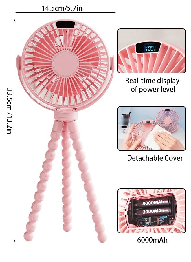Generic - Portable Baby Stroller Fans With 4-Speed Adjustment For Stroller And Car Seat, Black - Image 1