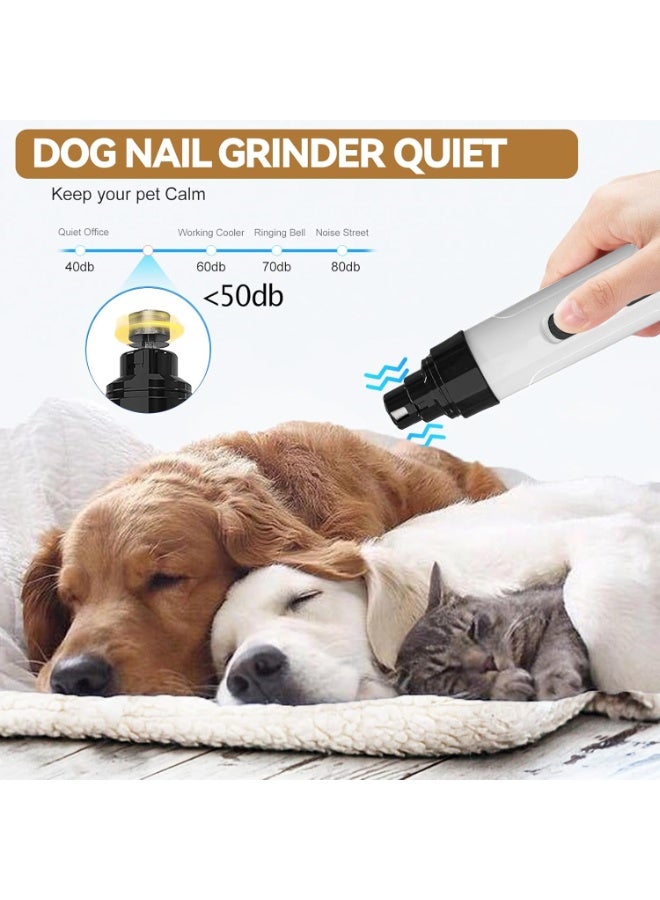 general Upgraded Quiet Dog Nail Grinder, Professional 2-Speed Rechargeable Pet Nail Trimmer for Small/Medium/Large Dogs & Cats, Painless Paw Grooming with 2 Replacement Grinding Heads(M1) - Image 5