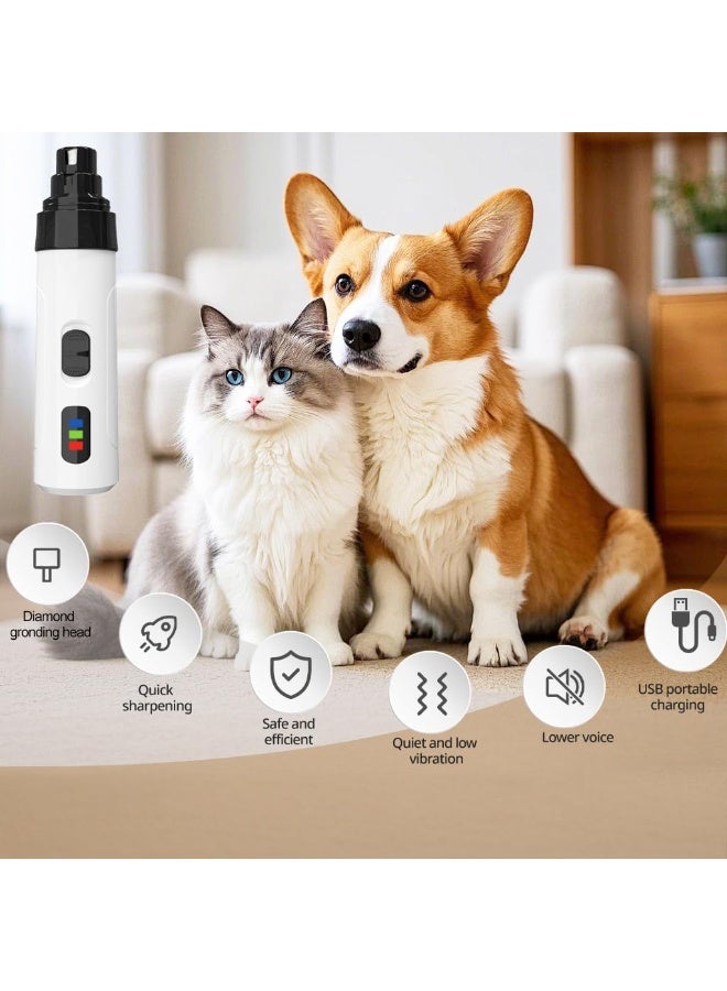 general Upgraded Quiet Dog Nail Grinder, Professional 2-Speed Rechargeable Pet Nail Trimmer for Small/Medium/Large Dogs & Cats, Painless Paw Grooming with 2 Replacement Grinding Heads(M1) - Image 2