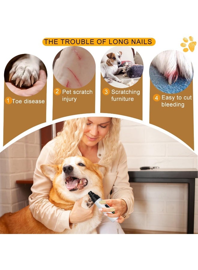 general Upgraded Quiet Dog Nail Grinder, Professional 2-Speed Rechargeable Pet Nail Trimmer for Small/Medium/Large Dogs & Cats, Painless Paw Grooming with 2 Replacement Grinding Heads(M1) - Image 4