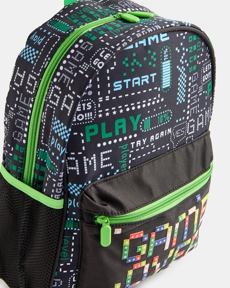 REDTAG Boys Printed Gaming-Themed Backpack