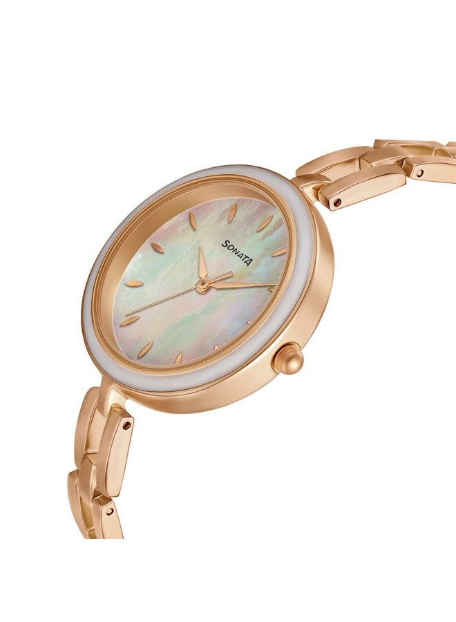 سوناتا ساعة سوناتا ويدينج للنساء بمينا من عرق اللؤلؤ وحزام معدني - NR8166WM02 - Image 4