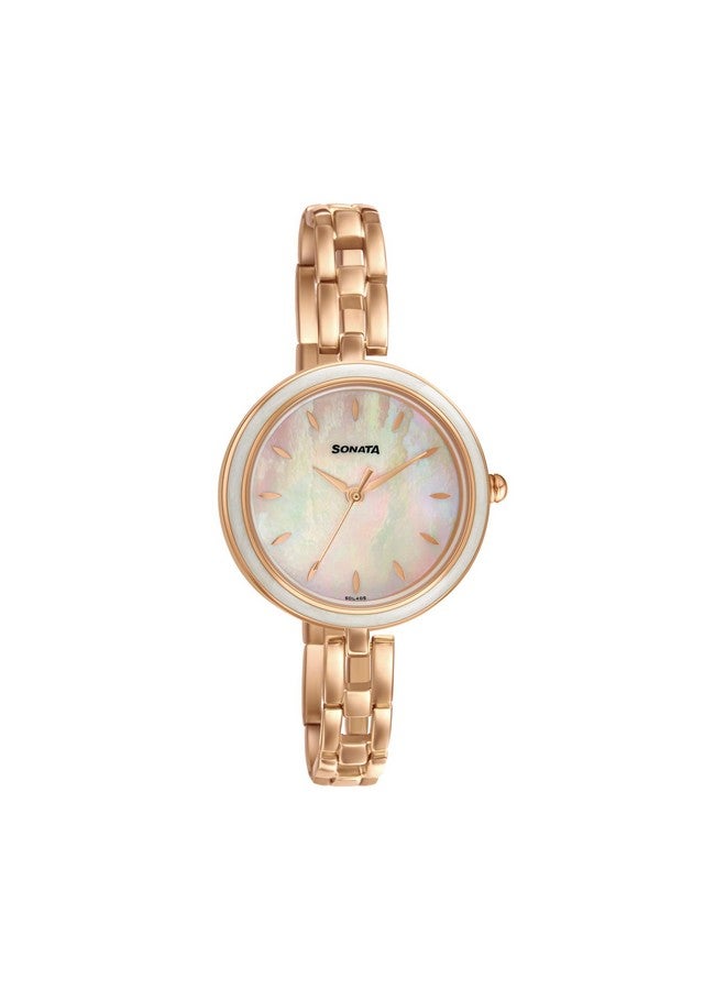 سوناتا ساعة سوناتا ويدينج للنساء بمينا من عرق اللؤلؤ وحزام معدني - NR8166WM02 - Image 1