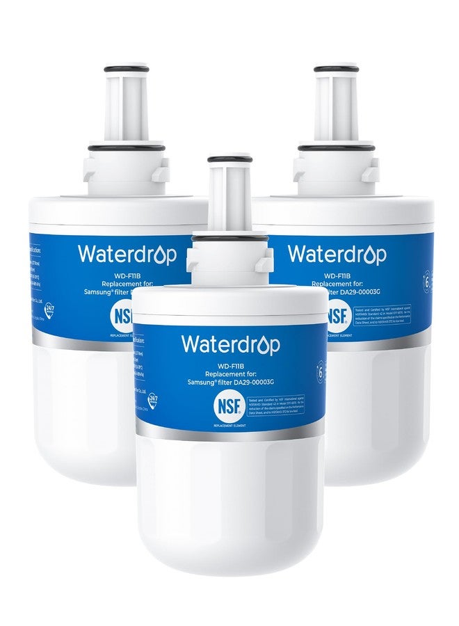 ووتر دروب فلتر مياه ثلاجة Waterdrop DA29-00003G، بديل لفلتر سامسونج DA29-00003G، DA29-00003B، DA29-00003A، Aqua-Pure Plus، HAFCU1، RFG237AARS، FMS-1، RS22HDHPNSR، RSG257AARS، WSS-1، 3 فلاتر - Image 1