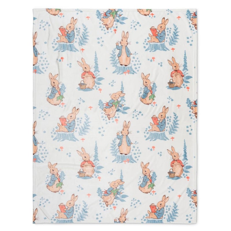 Franco Franco Peter Rabbit Book Easter Kids Bedding Super Soft Cozy Throw  46 in x 60 in  (Officially Licensed Product)  - Image 1