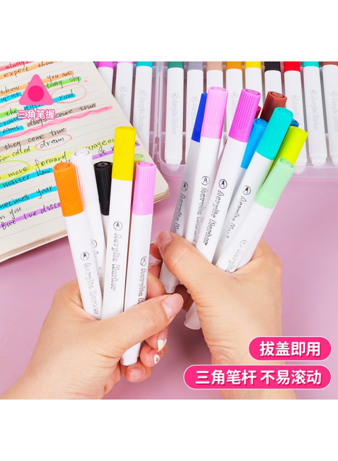 HELPS Acrylic Marker Children's Painting Triangle Bar Graffiti Pen Suit Waterproof Paper Stackable Color Student Painting Pen - Image 3