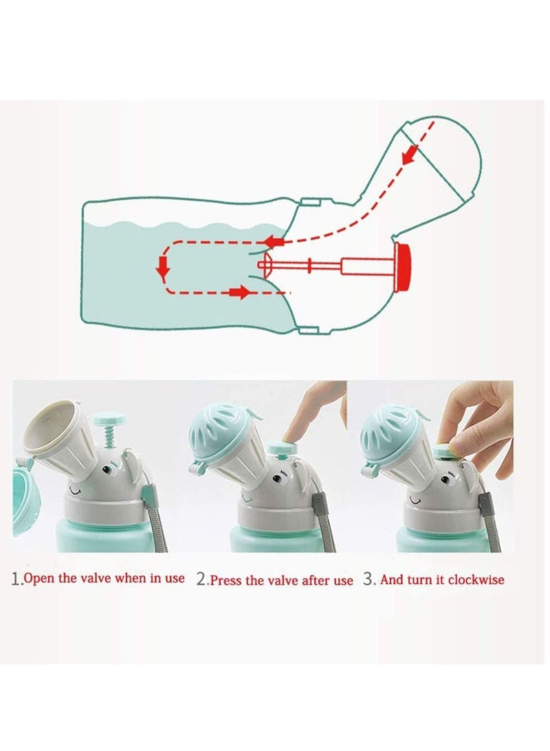 SYOSI زجاجة مبولة محمولة للأطفال، وعاء لطيف للتبول في حالات الطوارئ للأطفال الصغار، تدريب الأطفال على استخدام المرحاض، مدرب السيارة والطائرة والسفر ورحلة الطريق وأساسيات التخييم والشاطئ، مانعة للتسرب - Image 4