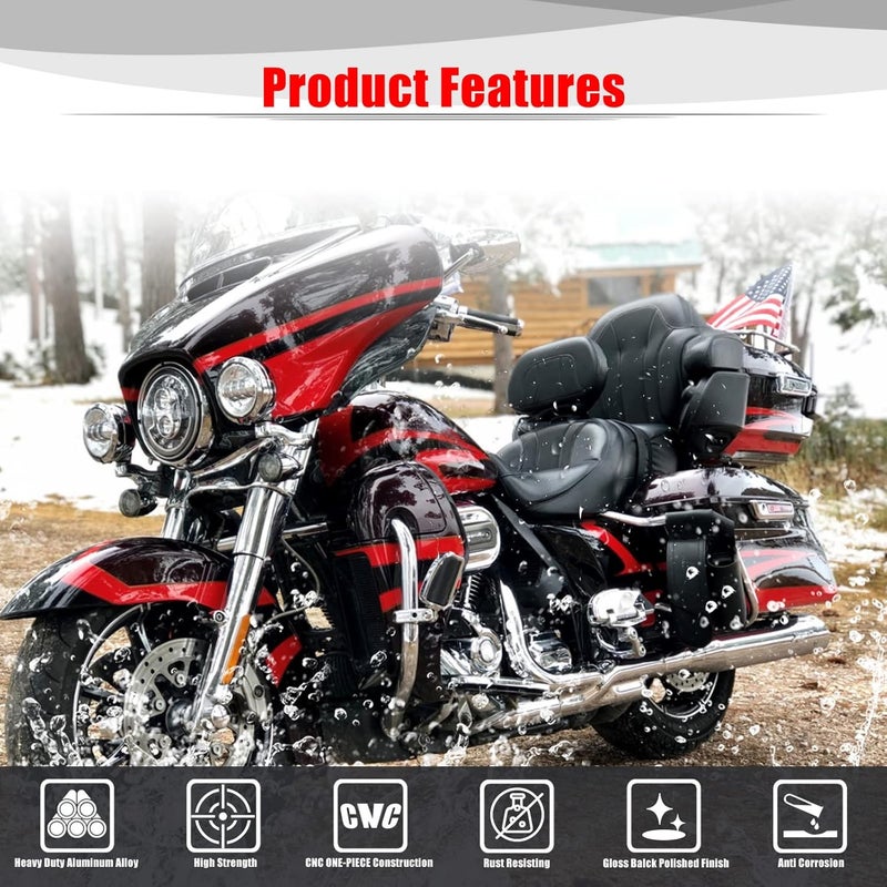 Goldfire Motorcycle Tour-Pak Relocator Kit Mount Plate Rack Adjustable 1"-3" for Harley Touring Models 2014-2021 - Image 5