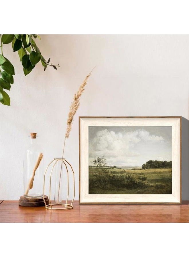 ASTRDECOR Framed Canvas Wall Art for Bedroom, Vintage Nature Wall Art for Home Decor Aesthetic, Mountain Pictures Green Wall Decor Living Room, Meadow Oil Painting Landscape Artwork Prints-10''x12'' - Image 4