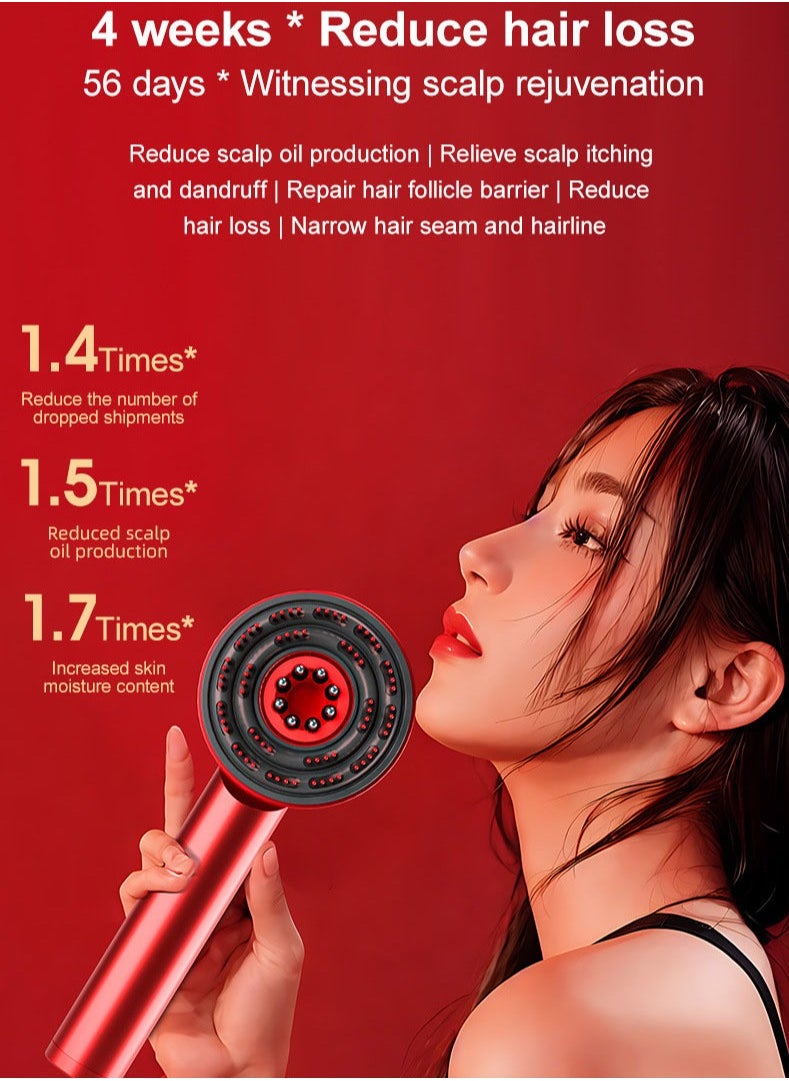 MAOGEDA - Hair Massager - Portable 2-in-1 Smart Scalp Hairbrush & Hair Oil Applicator Brush - Smart Home Use Tool for Hair Care, Growth, Anti-Dandruff Exfoliation Treatment with Refillable Essence Tube, Ideal for Medicinal Essential Oil Application and Head Massager - Image 1