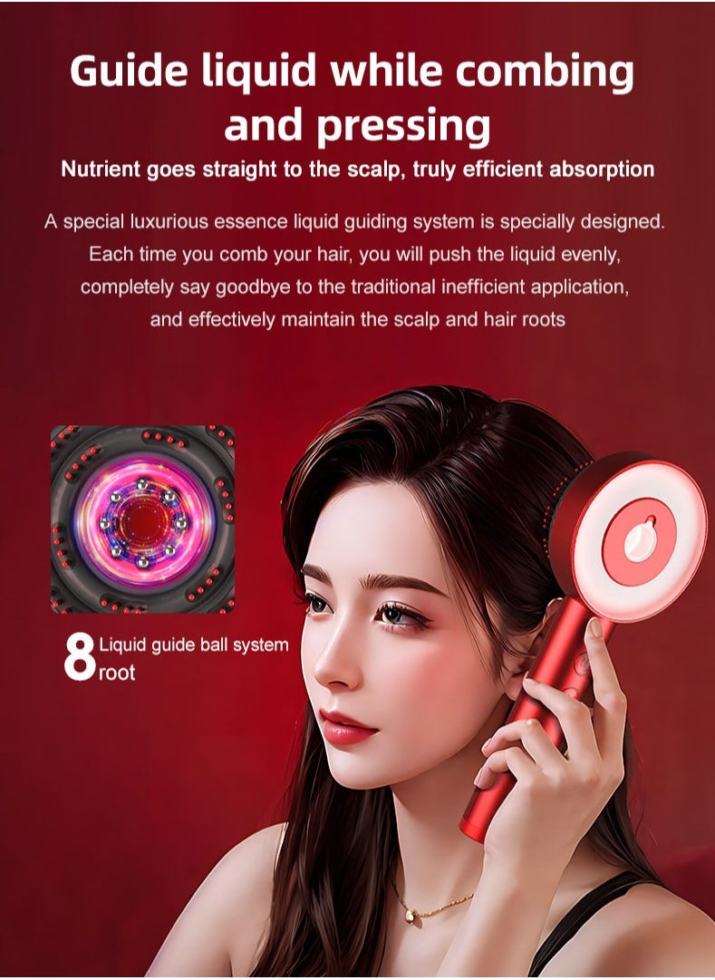 MAOGEDA - Hair Massager - Portable 2-in-1 Smart Scalp Hairbrush & Hair Oil Applicator Brush - Smart Home Use Tool for Hair Care, Growth, Anti-Dandruff Exfoliation Treatment with Refillable Essence Tube, Ideal for Medicinal Essential Oil Application and Head Massager - Image 1