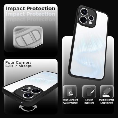 RIGGEAR Shockproof Sleek Hybrid Armor Back Cover Case for Oppo Reno15, Reno 15 5G (Clear PC + Black TPU Bumper) - Image 3