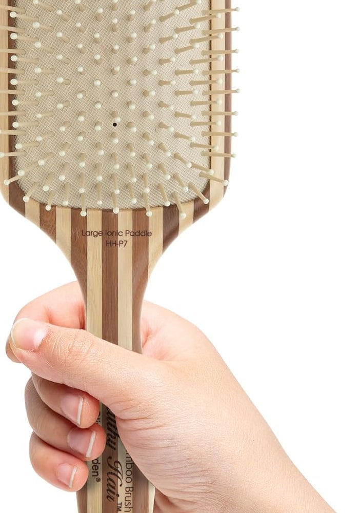 Olivia Garden Healthy Hair Eco-Friendly Bamboo Ionic Paddle Hair Brush - Large - Image 2
