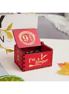 Generic Harry Potter Hand-cranked Music Box Wholesale Stall Crafts Ornaments Gift Wooden Carved Painted Music Box Red 934 Harry Potter 