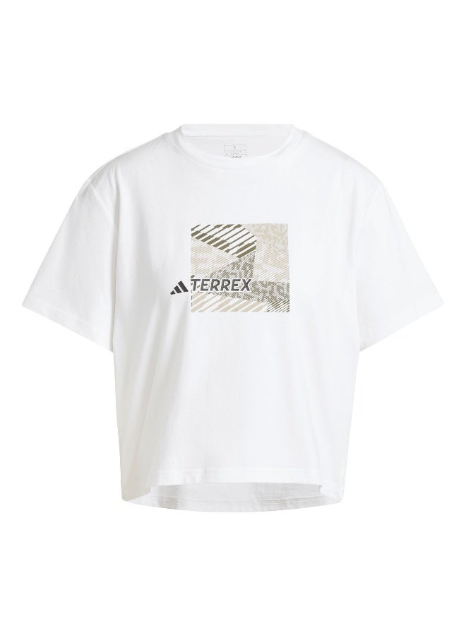 Adidas Puzzle Tee White Hiking T-Shirts 2XS - Image 2