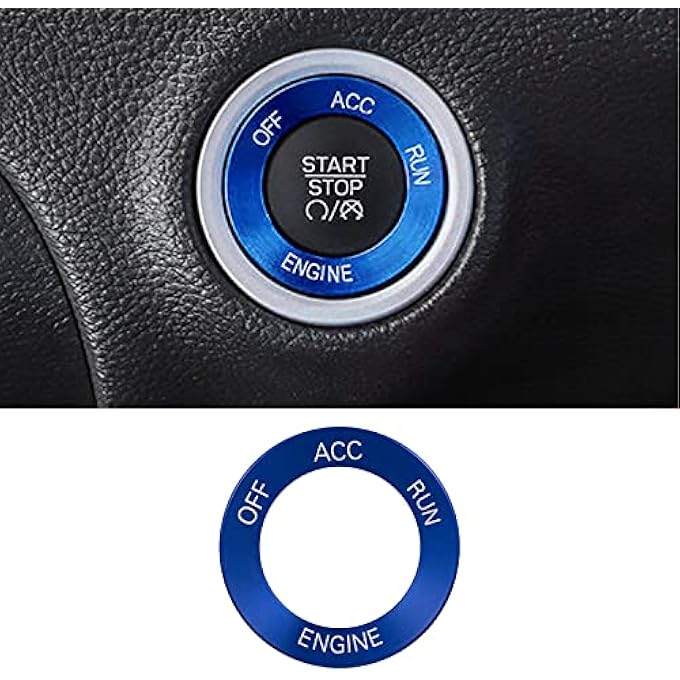 Keptrim For Challenger Charger Engine Start Stop Trim For 20102020 Dodge ChallengerCharger Ram For 2014 Durango Blue Aluminum Alloy 1Pc - Image 1