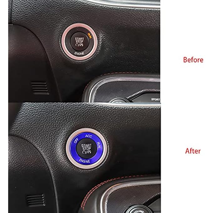 Keptrim For Challenger Charger Engine Start Stop Trim For 20102020 Dodge ChallengerCharger Ram For 2014 Durango Blue Aluminum Alloy 1Pc - Image 5